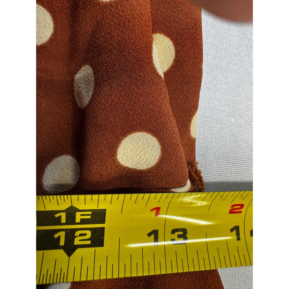Sanctuary Brown White Polka Dot Faux Wrap High Low Slip Dress Sz 0 - Picture 12 of 14